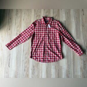 GAP Buffalo Check Button Down Shirt XL Slim Fit | Red Gray Plaid NWT Mens